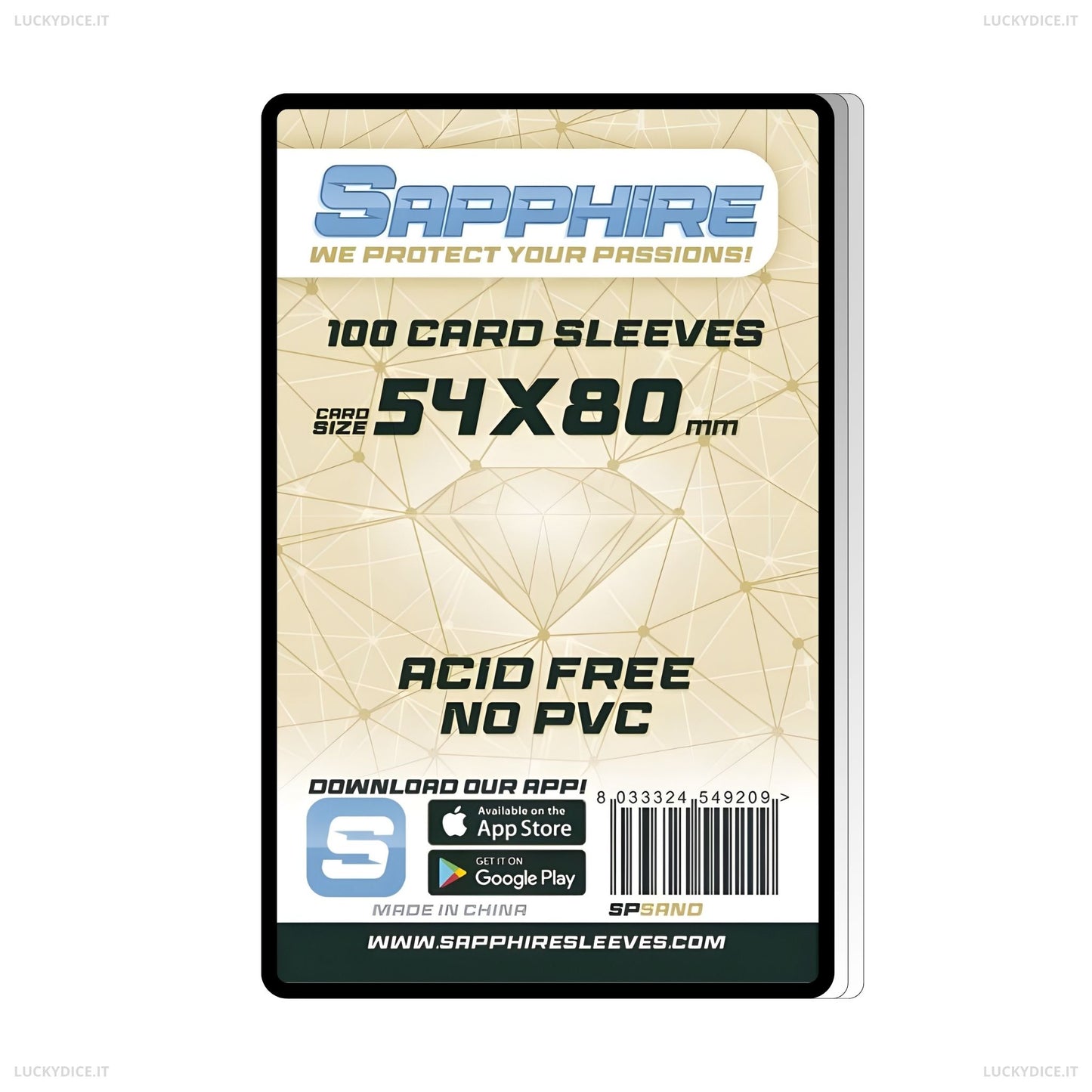 Sapphire Sleeves SAND - 100 Bustine Protettive 54x80mm
