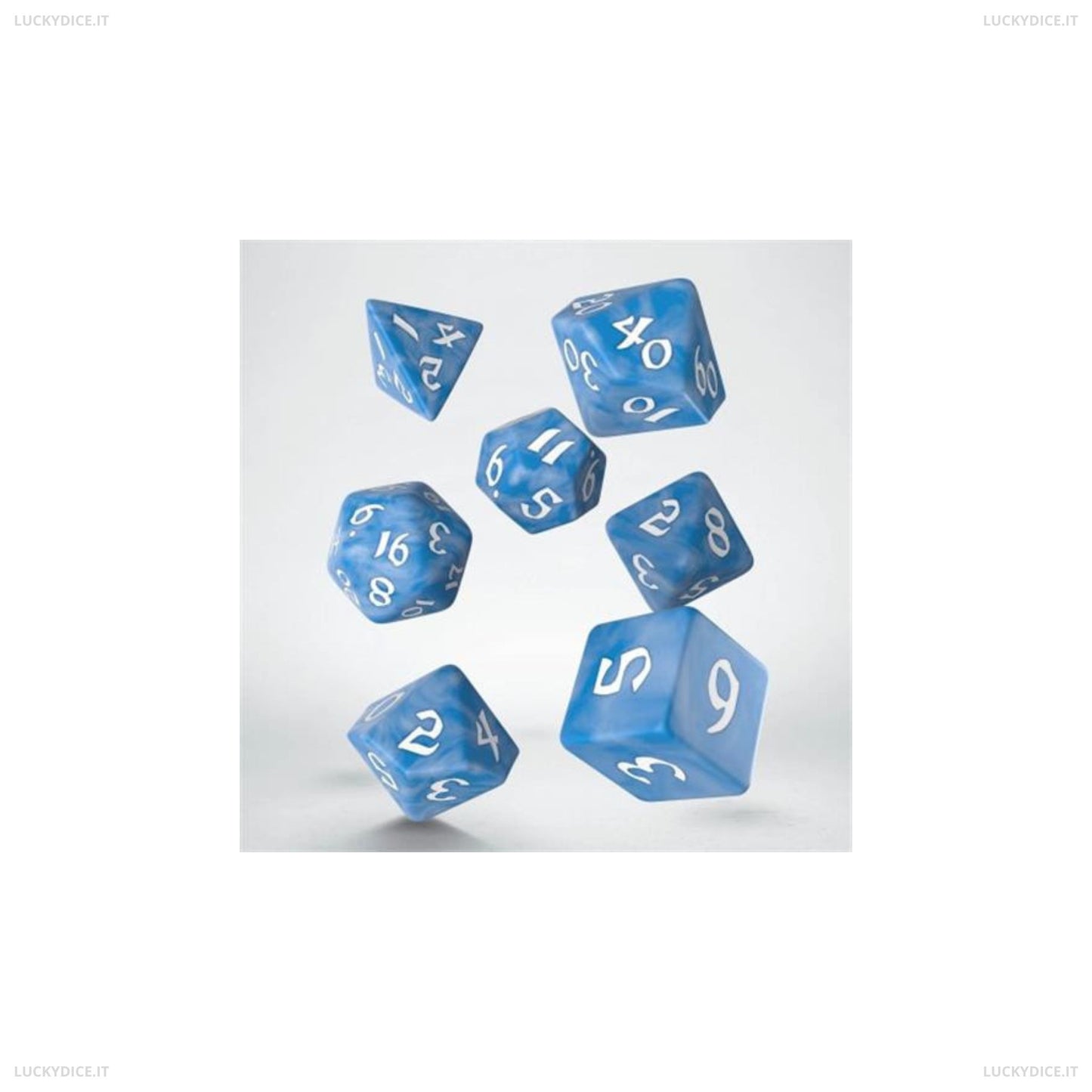 Set 7 Dadi - Classic Runic Glacier White