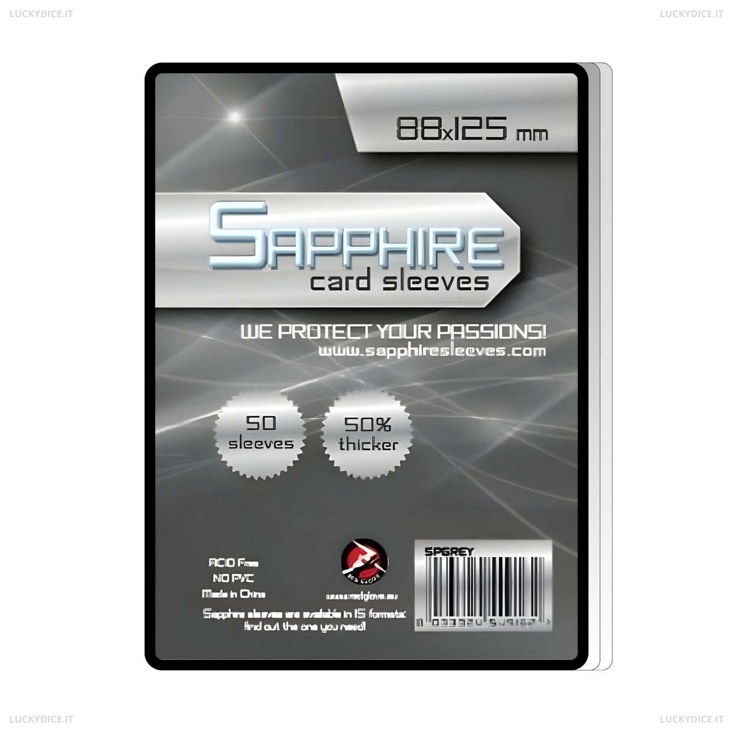 Sapphire Sleeves GREY - 100 Bustine Protettive 88x125mm
