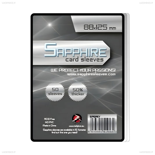 Sapphire Sleeves GREY - 100 Bustine Protettive 88x125mm