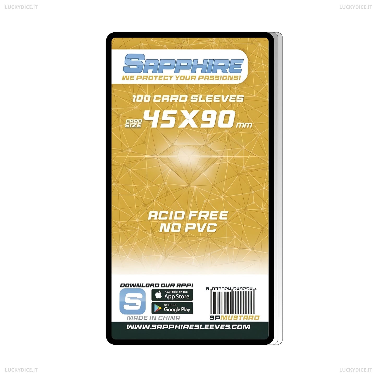 Sapphire Sleeves MUSTARD - 100 Bustine Protettive 45X90mm
