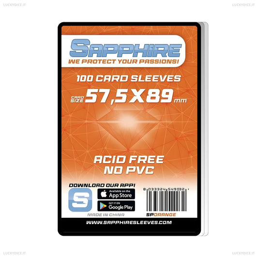 Sapphire Sleeves ORANGE - 100 Bustine Protettive 57,5x89mm