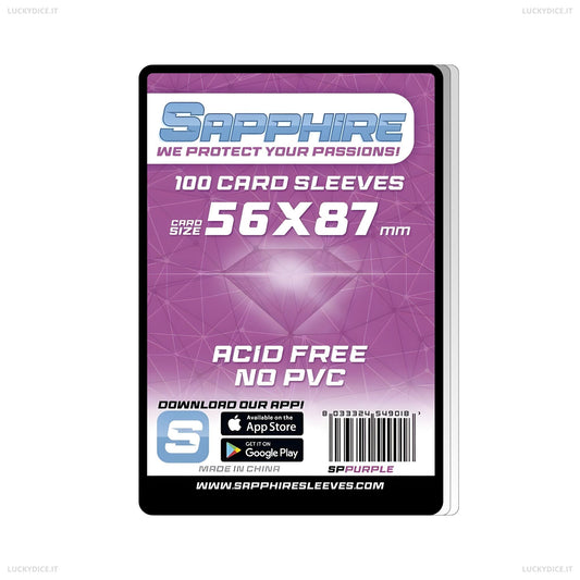 Sapphire Sleeves PURPLE - 100 Bustine Protettive 56x87mm