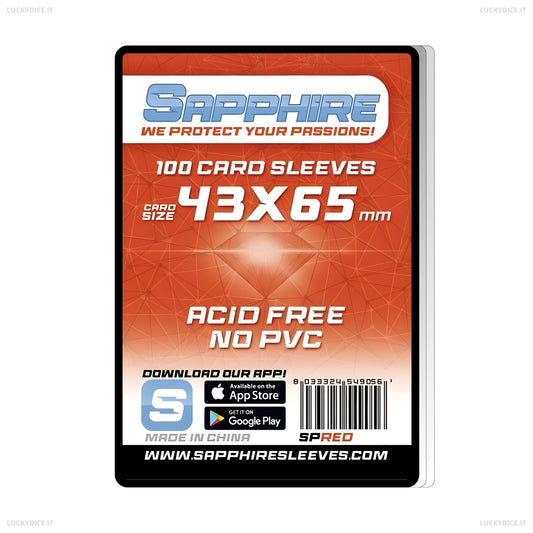 Sapphire Sleeves RED - 100 Bustine Protettive 43x65mm