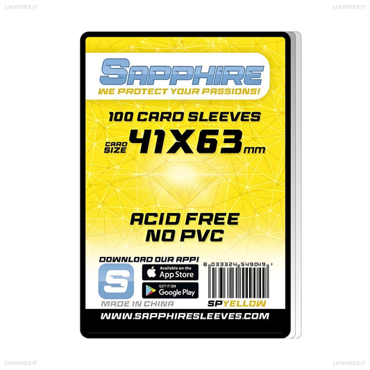 Sapphire Sleeves YELLOW - 100 Bustine Protettive 41x63mm