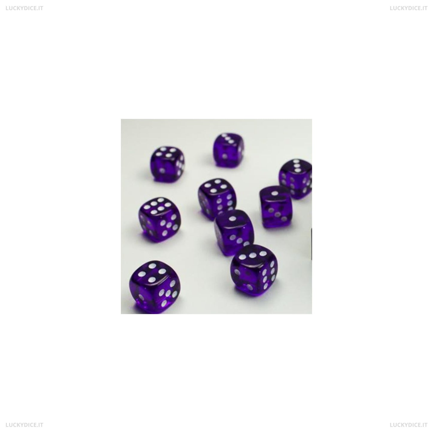 Set 36 Dadi 6 Facce 12Mm Opachi - Purple/White