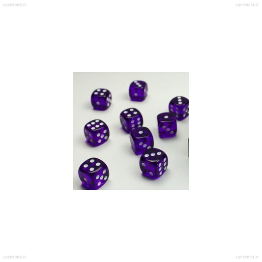 Set 36 Dadi 6 Facce 12Mm Opachi - Purple/White