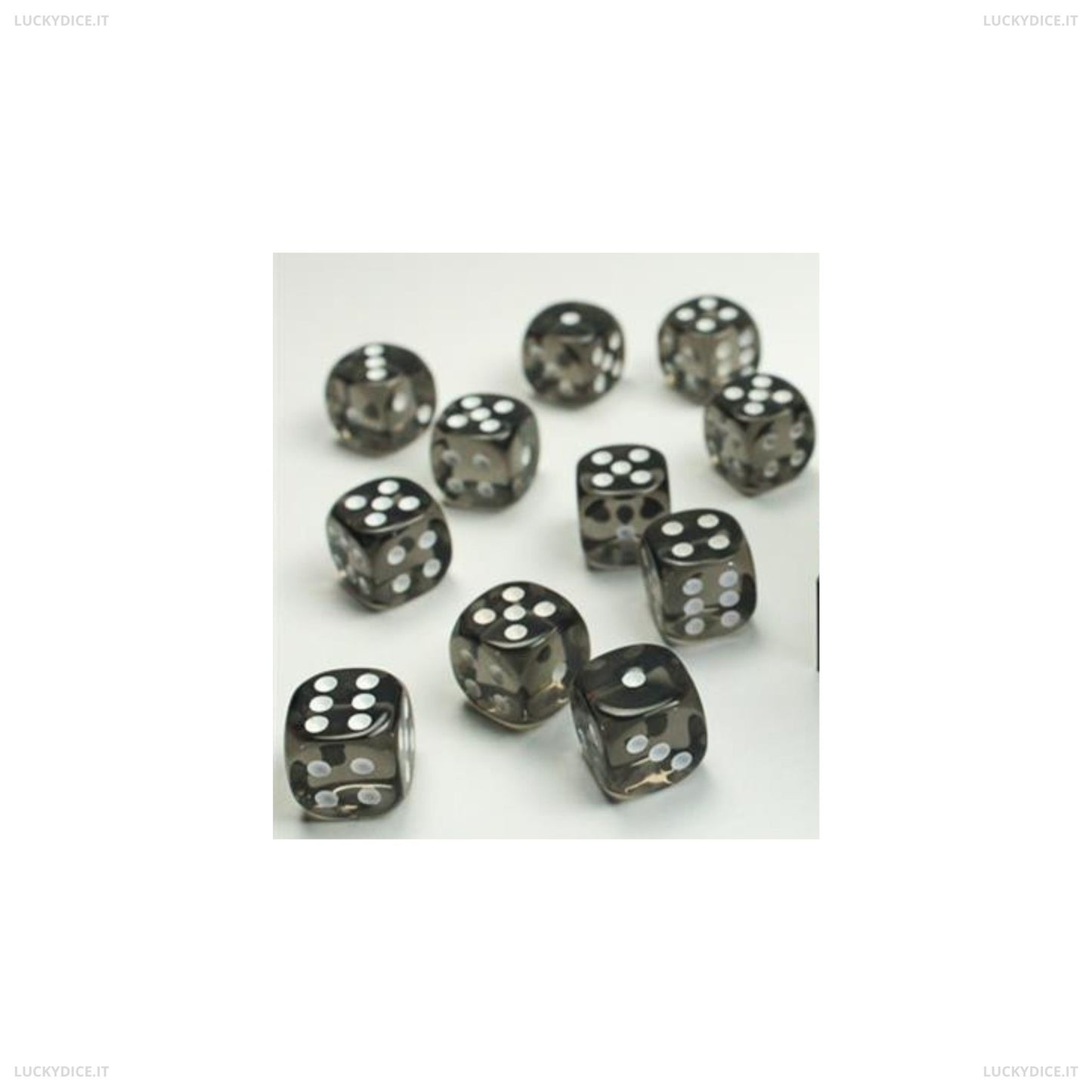Set 36 Dadi 6 Facce 12Mm Smoke - W/White
