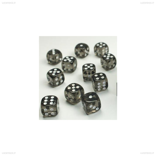 Set 36 Dadi 6 Facce 12Mm Smoke - W/White