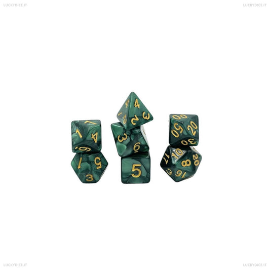 Set di 7 Dadi Pearl - Dark Forrest