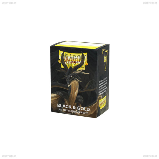 Bustine Standard Dragon Shield 100 Matte Dual - Black & Gold
