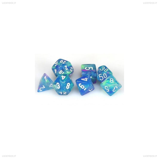 Set 7 Dadi Poliedrici Festive Waterlily/White