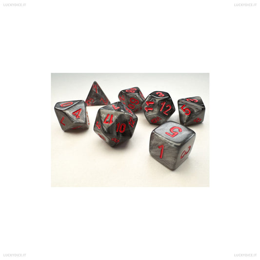 Set 7 Dadi Poliedrici Mini Gemini - Velvet-Black/Red